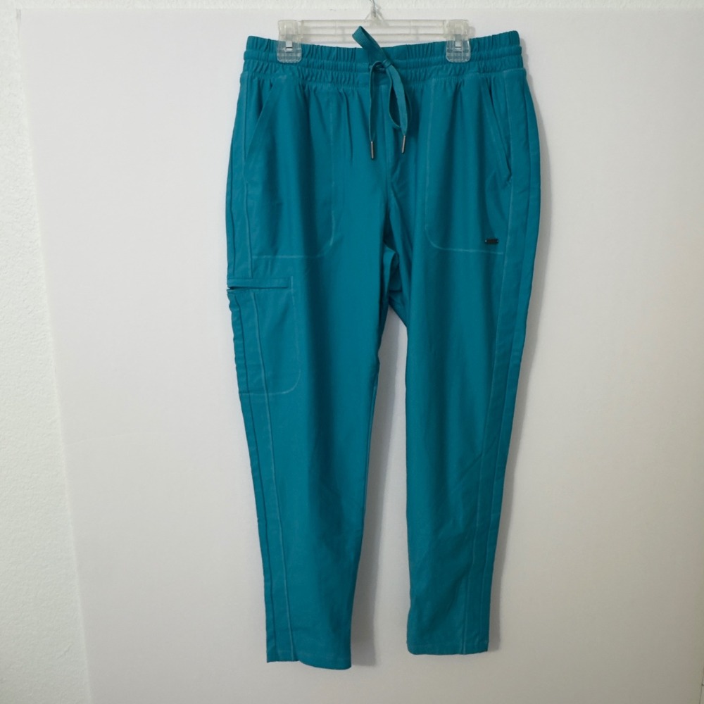 Cherokee Infinity Scrub Pants Women M Petite Teal Cargo Jogger CK095P